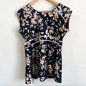 Motherhood Maternity Black Pink Floral Top‎